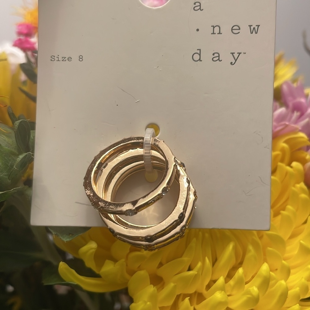 A New Day Gold Tone Stackable Rings New - Picture 4 of 6